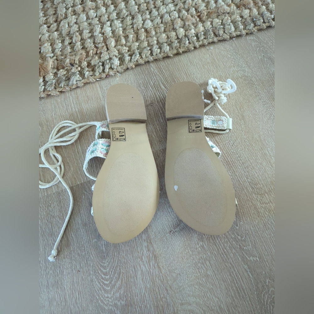 FREE PEOPLE Mantra Mirror Sandals / Natural Size 38.5 us8.5 - Picture 6 of 8